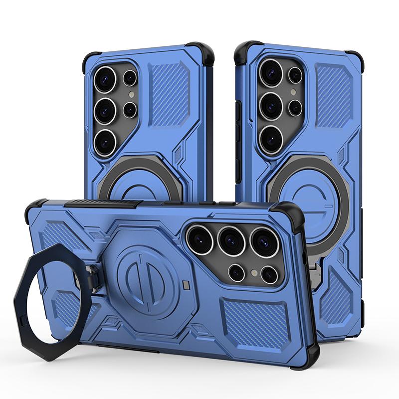 KEYSION Противоударный магнитный чехол для Samsung S25 Ultra 5G S25+Plus с вертикальной живой металлической кольцевой подставкой, чехол для телефона Galaxy S25 Edge