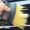 2-in-1 Car Detailing Brush Set, Soft Yellow & Stiff Black Bristles, for Dashboard, Air Vents, Button Detailing, Auto Interior Cleaning Tools