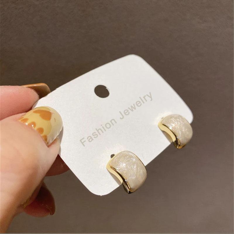 Новые шикарные эмалированные женские серьги-гвоздики, крошечные серьги C-образной формы, металлические шпильки золотого цвета, корейские модные украшения для ушей aretes de mujer