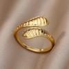 Stainless Steel Rings for Women Men Gold Color Engagement Wedding Party Ring Female Male Finger Jewelry Birthday Gift 2024 Trend