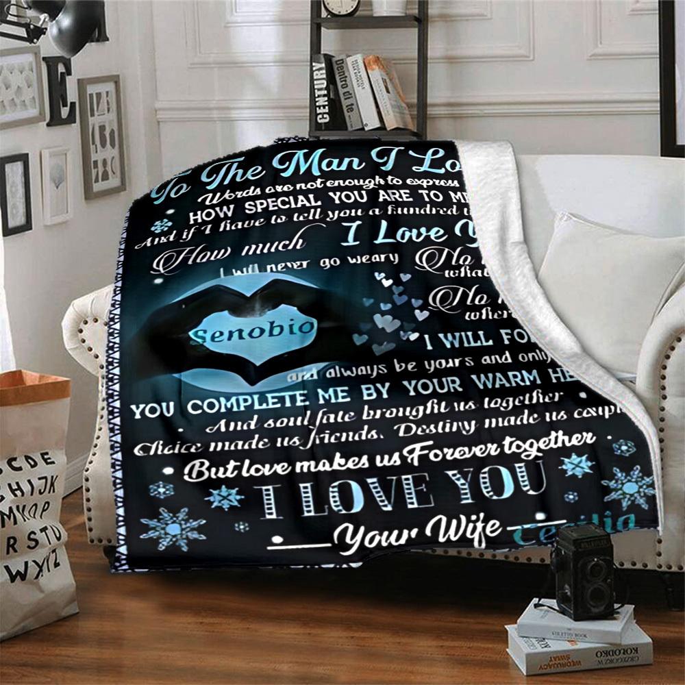 1PC Romantic Gifts for Husband Blanket, Throw For Sofa, Bed, Travel, Printing Blanket With Soft And Warm Fabric yy250918178