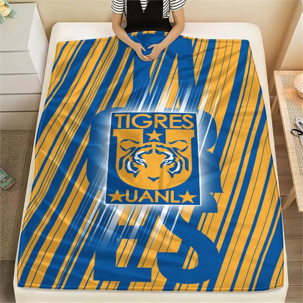 1PC Tigres UANL Print Flannel Blanket, High quality Comfortable for All Seasons, Home Decor, Warmth and Comfort, Perfect for Christmas Gifts219