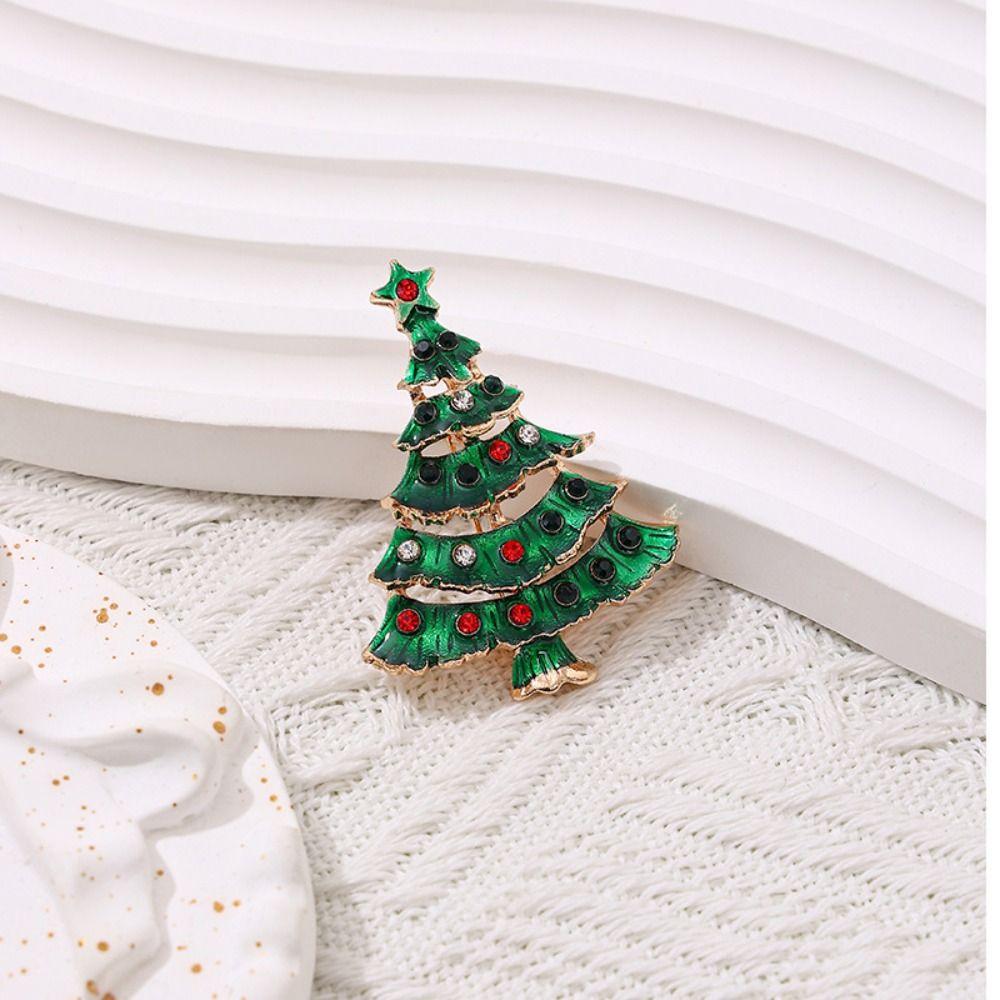 Clothes Accessories Enamel Rhinestone Brooches Korean Style Snowman Brooch Christmas Brooch Daily