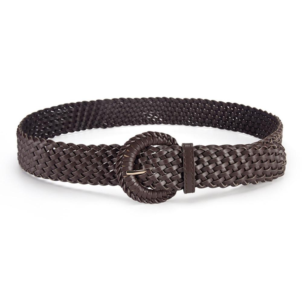 Round Retro Belt Hollow Out Bohemian Style Waistband Casual Weave Belt Women