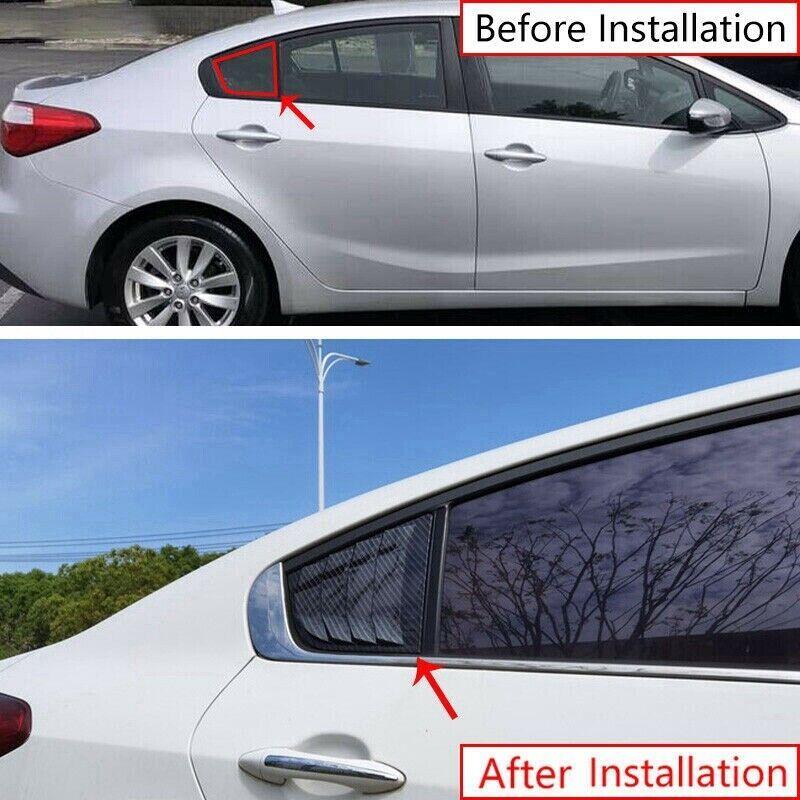 2PCS For KIA Forte K3 2013 2014 2015 2016 2017 2018 Car Front Rear Window Louver Shutter Cover Side Vent Blinds Trim Sticker