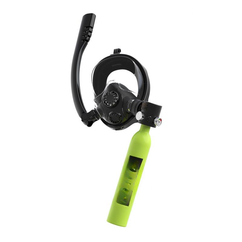 0.5L Diving Breathing And Nose Protection Goggles Set Portable Diving Respirator Wade Sports Equipment Green/Black