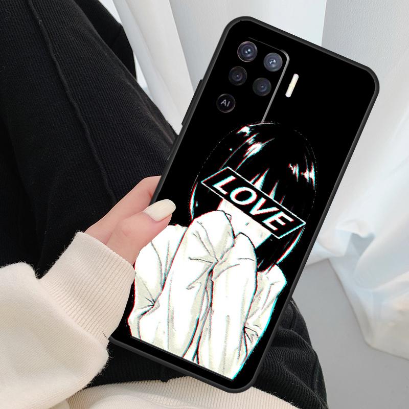 ГРУСТНАЯ ЯПОНСКАЯ АНИМЕ ЭСТЕТИКА Чехол Для Oppo A17 A57 A77 A40 A78 A54 A74 A94 A76 A16 A96 A18 A60 A80 A38 A58 A98 A15 A5 Pro