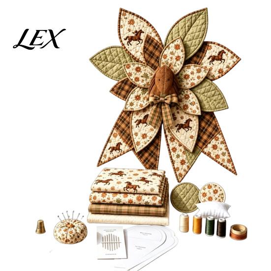 Decorative Bow Making Materials Large Patchwork DIY Kit, Fabric Sewing Farmhouse Front Artisan Gifts for Friends Door Animal Craft Kit Adults,