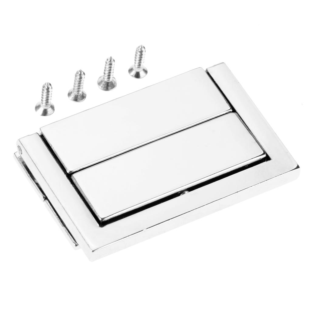 DRELD 2 Pcs Gold/silver Box Hasp Lock Toggle Latch Latches for Jewelry Box Suitcase Buckle Clip Clasp Furniture Hardware +Screws