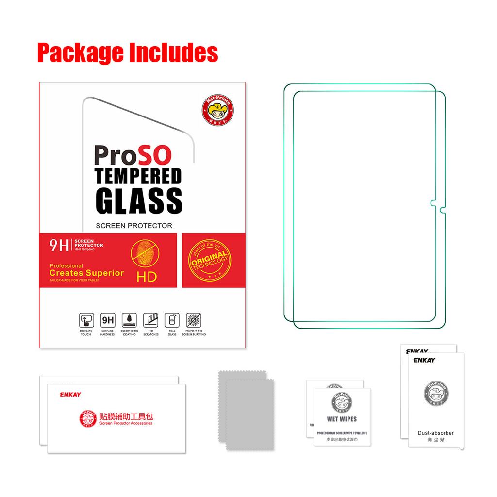 For Xiaomi Pad 7 ENKAY HAT PRINCE 2Pcs Tablet Screen Protector 9H 2.5D 0.33mm High Aluminium-silicon Glass Film
