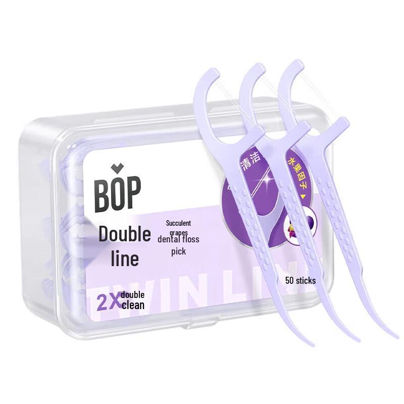 bop Зубочистки с двойной нитью со вкусом винограда