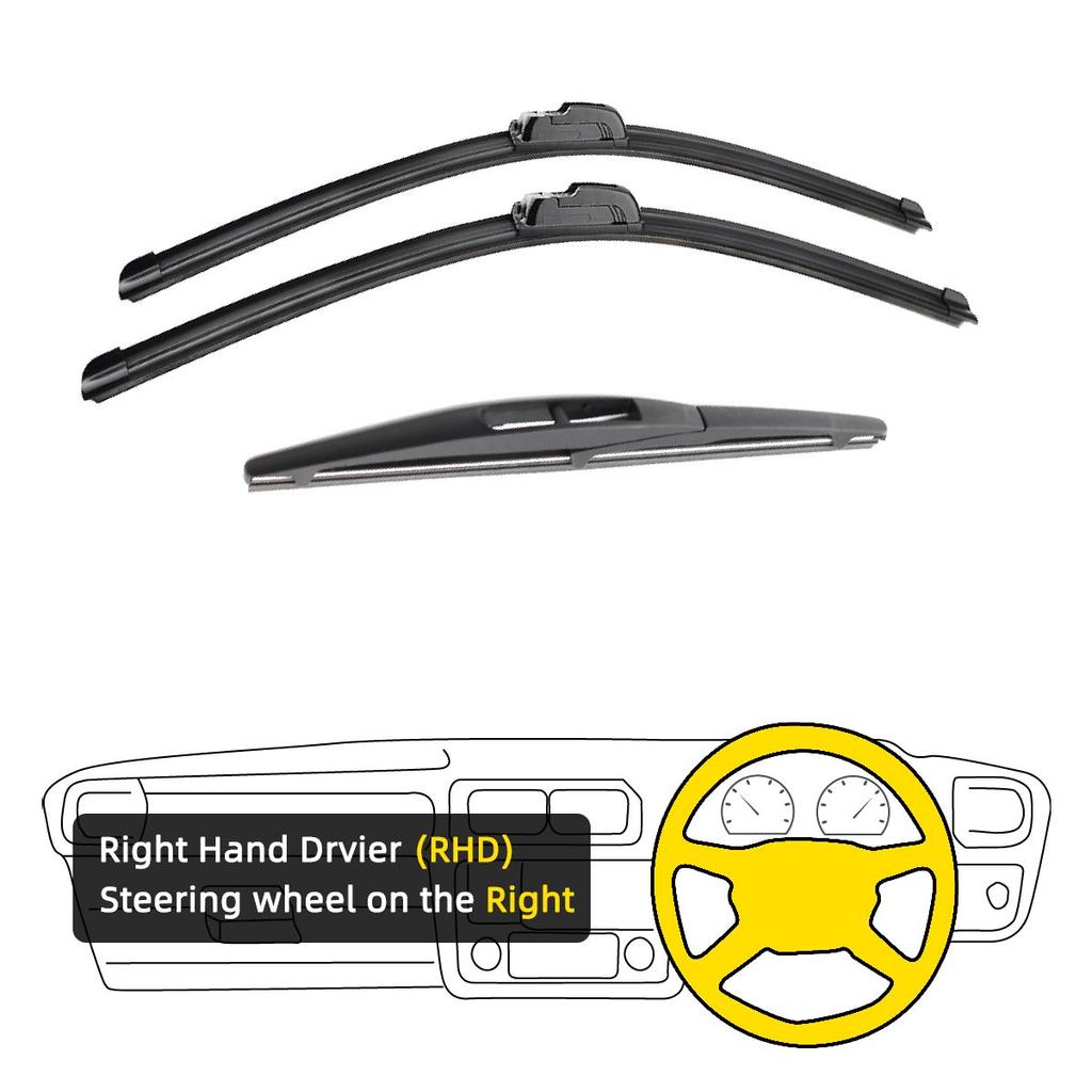 3PCS For SUZUKI Vitara MK4 2015-2020 24" 16" 10" Front Rear Wiper Blades Windshield Windscreen Window Cutter Accessories 2015 2016 2017 2018 2019 2020