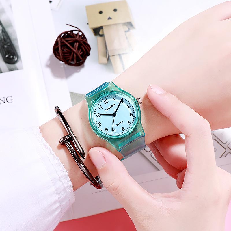 Colorful Transparent Women's Fashion Watch for Students
