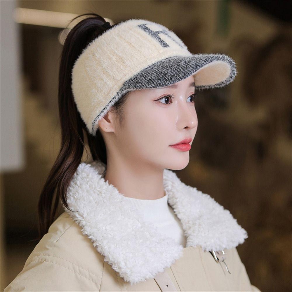 Winter Warm Empty Top Hat Windproof Bonnet Fashion Earmuffs for Women Girls