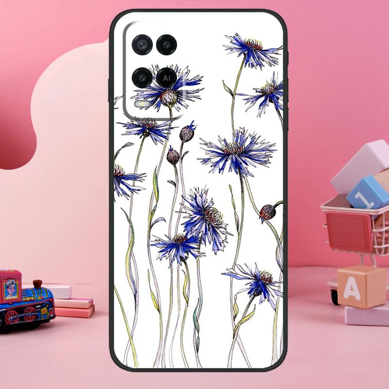 Yellow Cosmos Flowers Lavender Case For Oppo A74 A94 A54 A17 A57 A77 A76 A16 A96 A18 A60 A80 A40 A38 A58 A78 A98 A15 A5 Pro