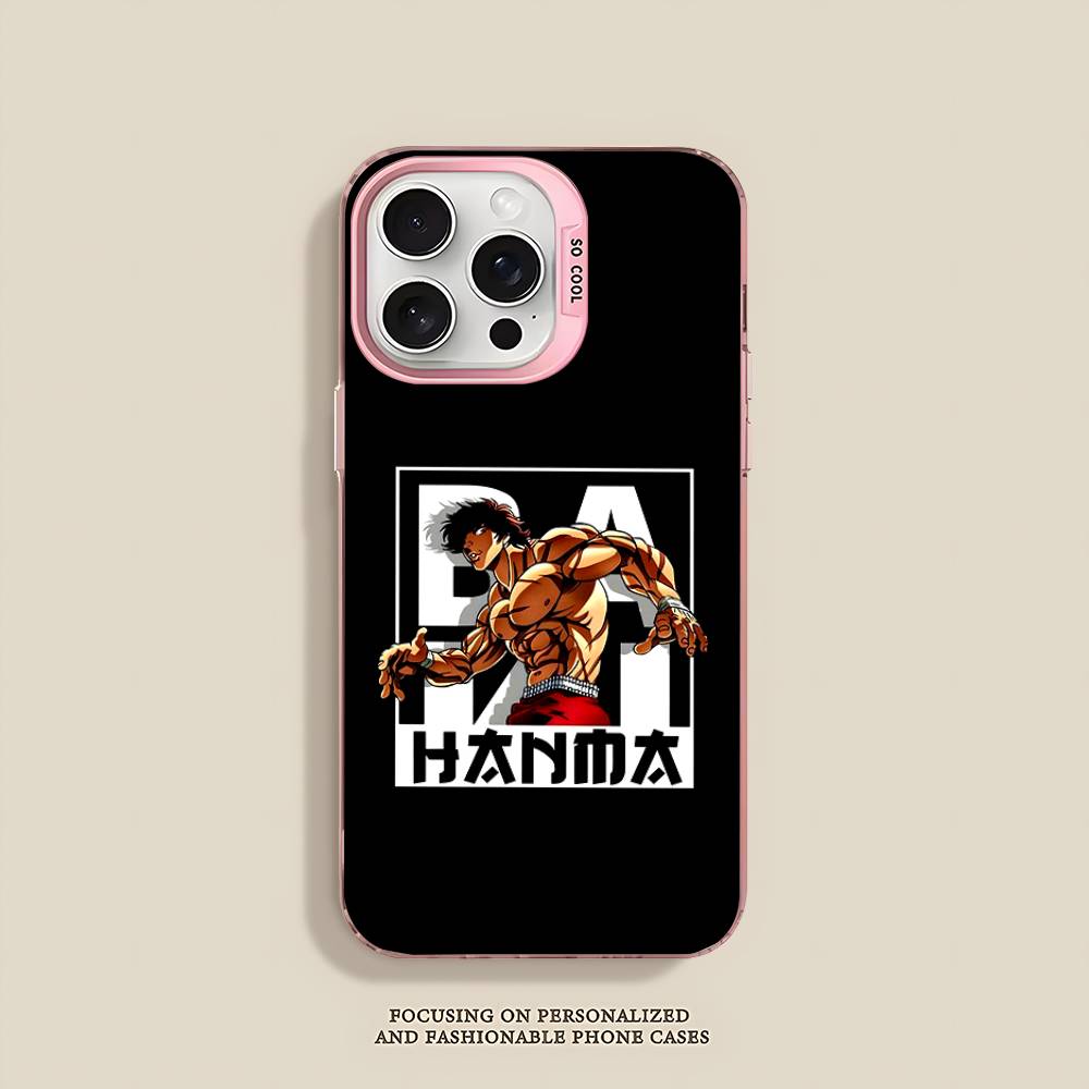 Крутой чехол для телефона B-Baki HanmaS Цвет Серебристый Корпус Для lPhone 17 16 16e 15 14 13 12 11 Pro Max Plus