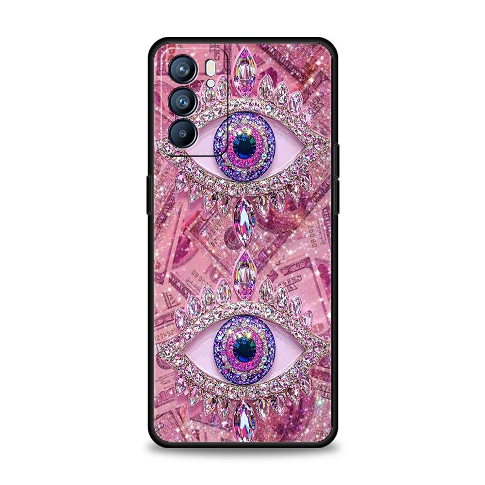 Модный Чехол для Телефона с Ресницами для Oppo A17 A31 A54 A57 A78 A79 A98 Find X5 X6 Reno 6 7 8 10 11 12 13 F Pro 5G Мягкий ТПУ Чехол
