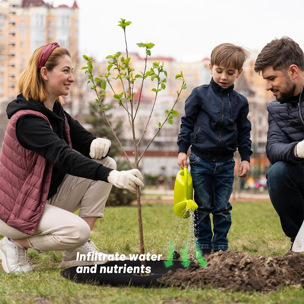 5 шт. нетканого мульчирующего кольца для деревьев, барьер для прополки, круглый защитный коврик для защиты растений, покрытие для садоводства против травы