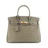 2025 New Matte Crocodile Pattern Platinum Bag With Gold Buckle Elegant Handbag Fashionable Head Layer Leather Shoulder Bag