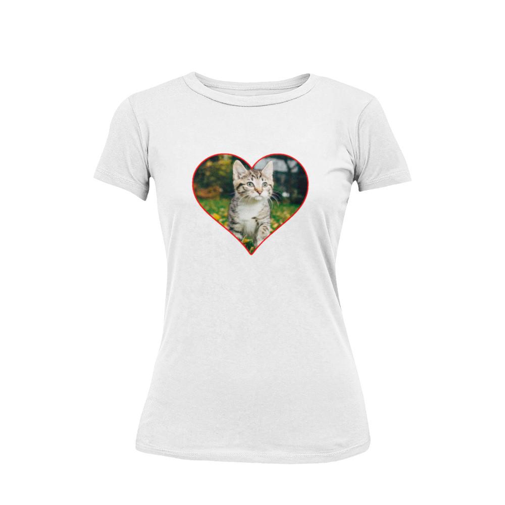 Personalisiertes Katzen Foto RIP Katze erinnerung Cat Damen taillierter Shirt