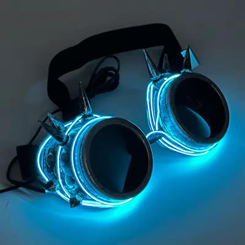 New Luminous Glowing Glasses LED Steampunk Glasses With Lights Bar Nightclub Supplies Neon Sunglasses Eyewear Props