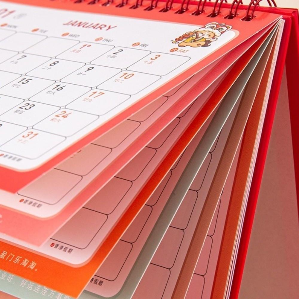 Chinese Style 2026 Desk Calendar Cartoon Coil Binding Horse Year Calendar Horse/Panda Month Date Display Standing Flip Calenda