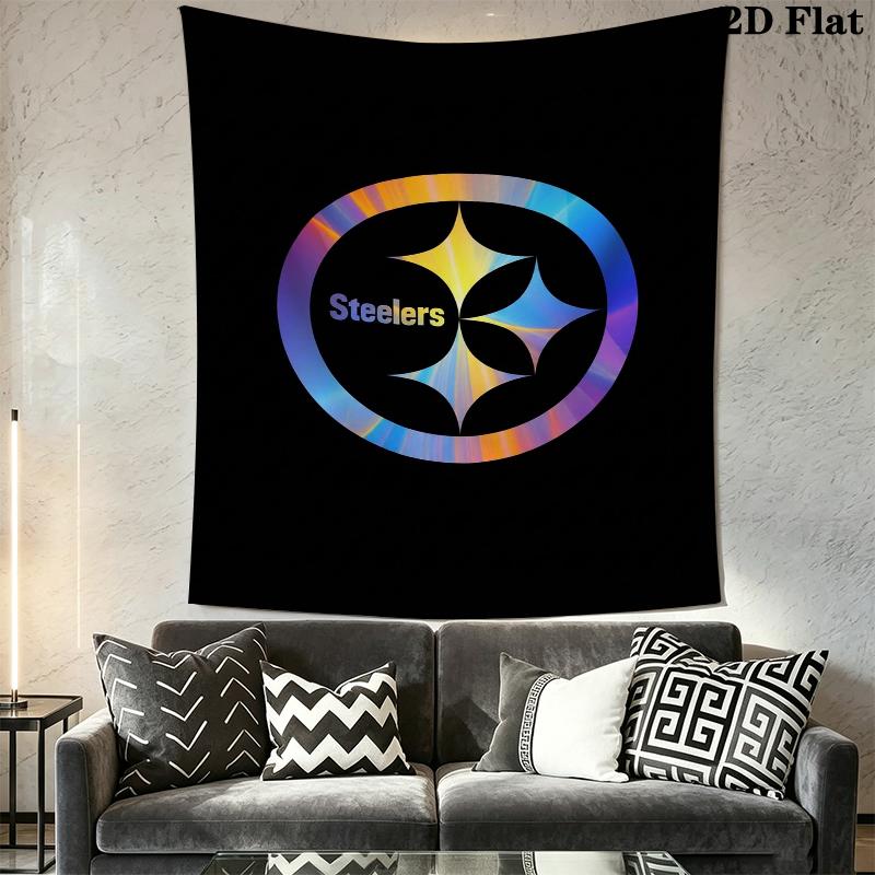 Pittsburgh Steelers Wall Tapestry Aesthetic Wall Hanging Printed Fabric Blanket Decorative Tapestries for Bedroom Living Room Home Decor