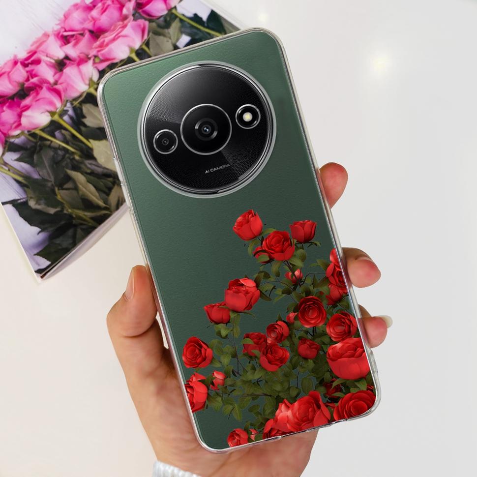 Чехол для Xiaomi Redmi A3 RedmiA3 Цветочный Мультяшный Fundas Мягкий Силиконовый Корпус Для Xiaomi Poco C61 PocoC61 Coque Ультратонкая Крышка