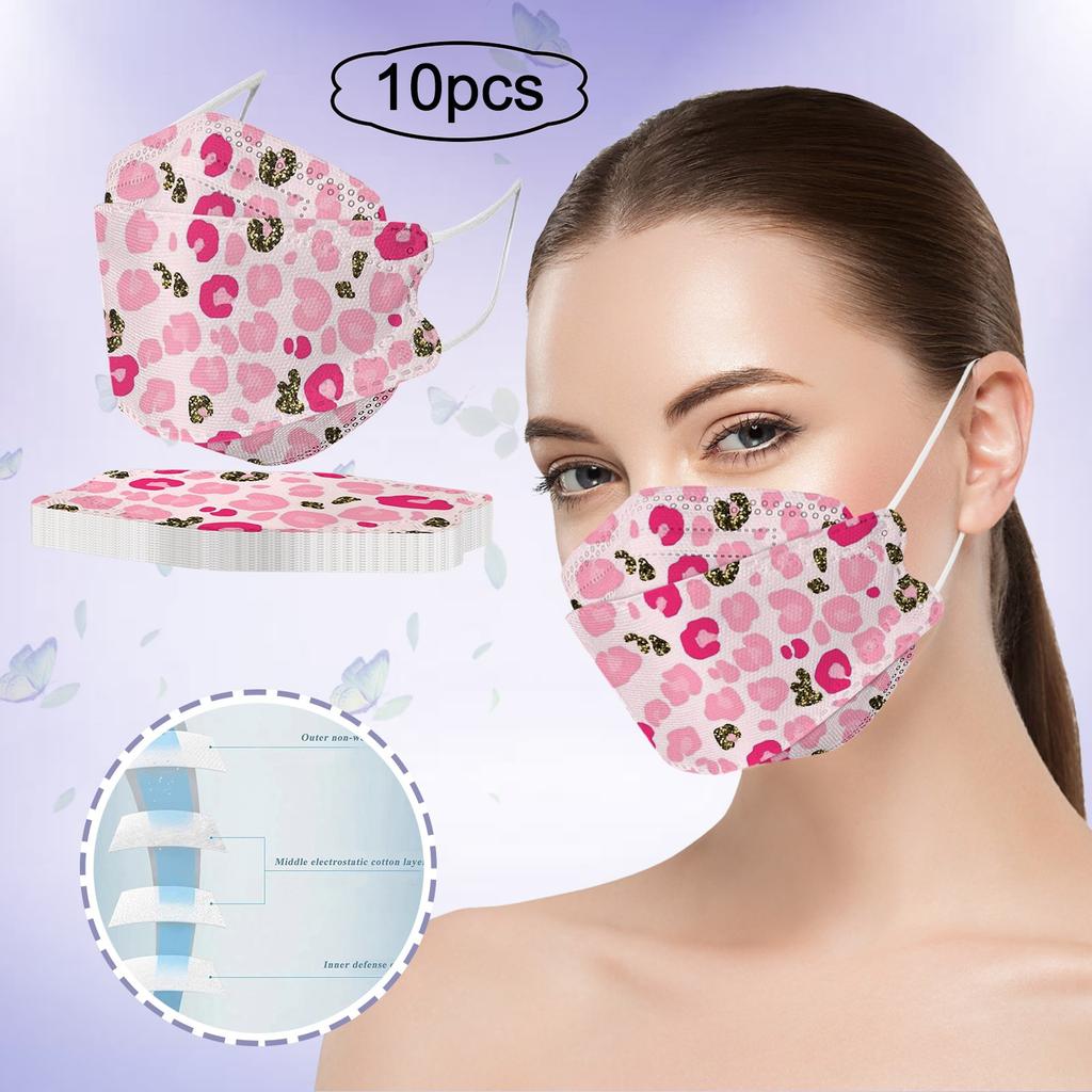 10шт взрослых Печатная наружная профилактическая маска для лица в виде рыбы