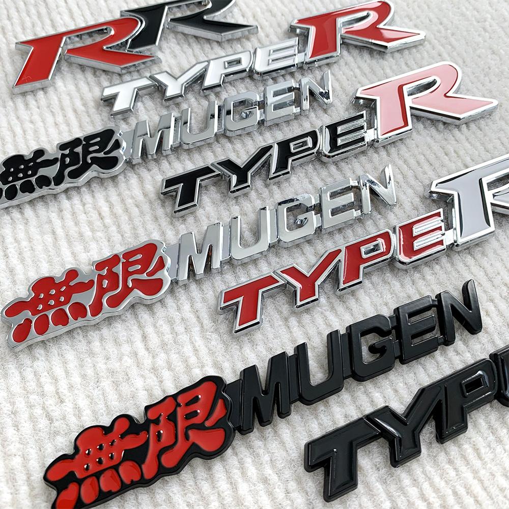 Emblema 3D de metal para la parrilla delantera del coche, tipo R, calcomanía con el logotipo para Honda CIVIC FD2 FD FA 5 Mugen