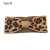 New Hair Styling Winter Warm Bowknot Turban Leopard Headwear Crochet Head Wrap Knitted Headband