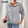 Women's Long Sleeve Casual Hoodie Autumn and Winter Solid Colour Pullover Sweatshirt Top
