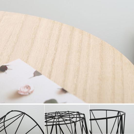 Круглый журнальный столик со съемной деревянной крышкой. Прочный многофункциональный домашний офис для гостиной.