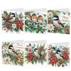 6Pcs DIY Diamond Painting Greeting Card Set Xmas Floral Pattern Diamond Art Handmade Cards Thank You Cards and Holiday Blessings