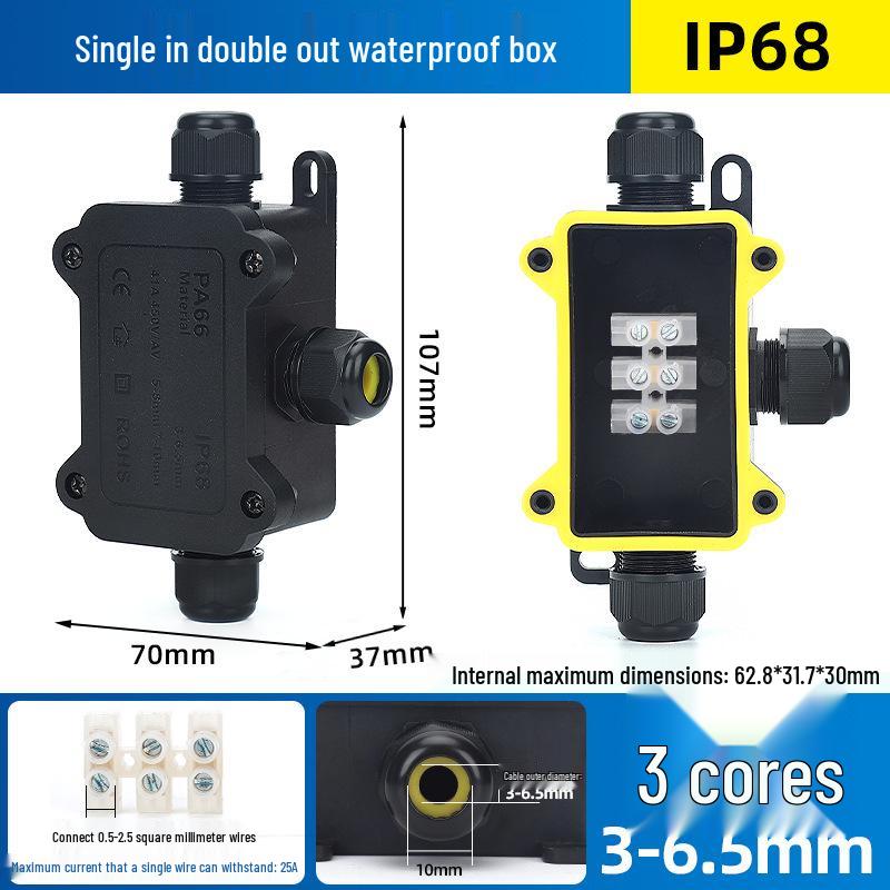 Outdoor IP68 Rainproof Plastic Junction Box with Terminal Block for PC Rooms & Street Lighting