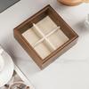 Glass Lid Jewelry Organizer Velvet Interior Ring Display Holder Gift Wood Jewelry Box  Home Use