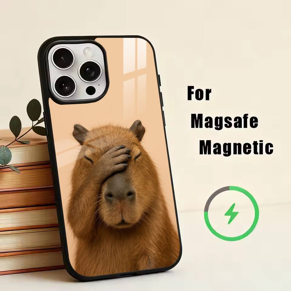 Cute-Capybara  Phone Case For iPhone17,16,15,14,13,12,11 Plus,Pro Magnetic with Magsafe Wireless Charging