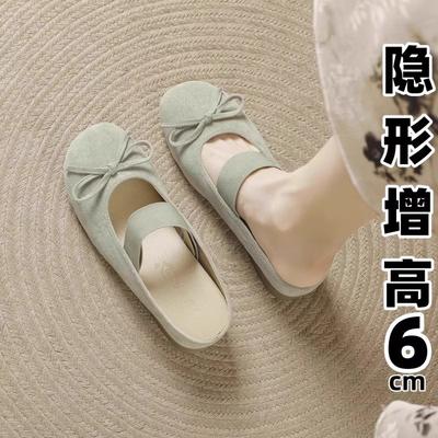 Модные тапочки Женские Летние Квадратный каблук Увеличенные Внутренние Шлепанцы Обувь Закрытый Носок Пантофли Блок 2025 Увеличенные Внутренние Женские Туфли