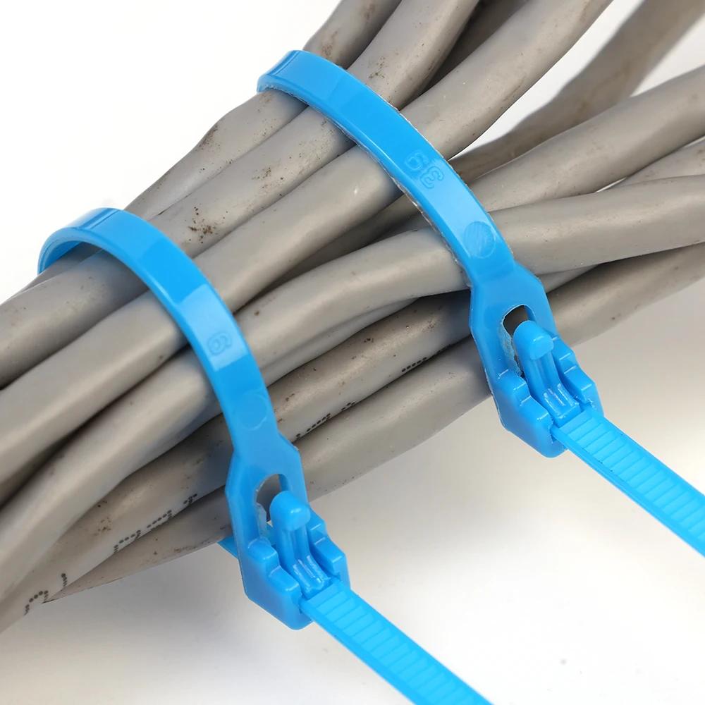 Новые нейлоновые кабельные стяжки цветные многоразовые самозапирающиеся с петлей-удавкой регулируемые крепежные петли ремешок для дома офиса