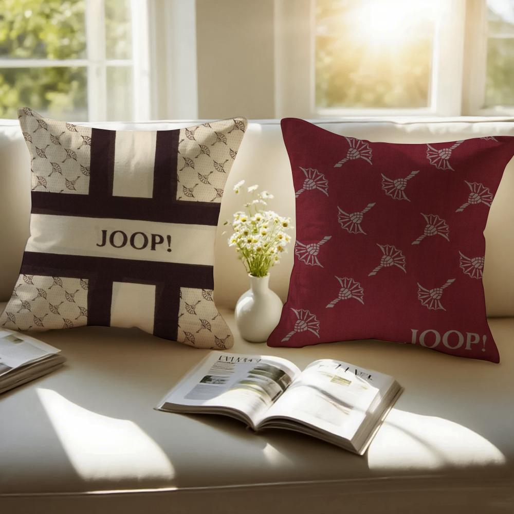 German Luxury Fashion Brand JJOOP Cushion Cover Pillowcase Antidustmite Invisible Zipper Short Plush Sofa Cushion