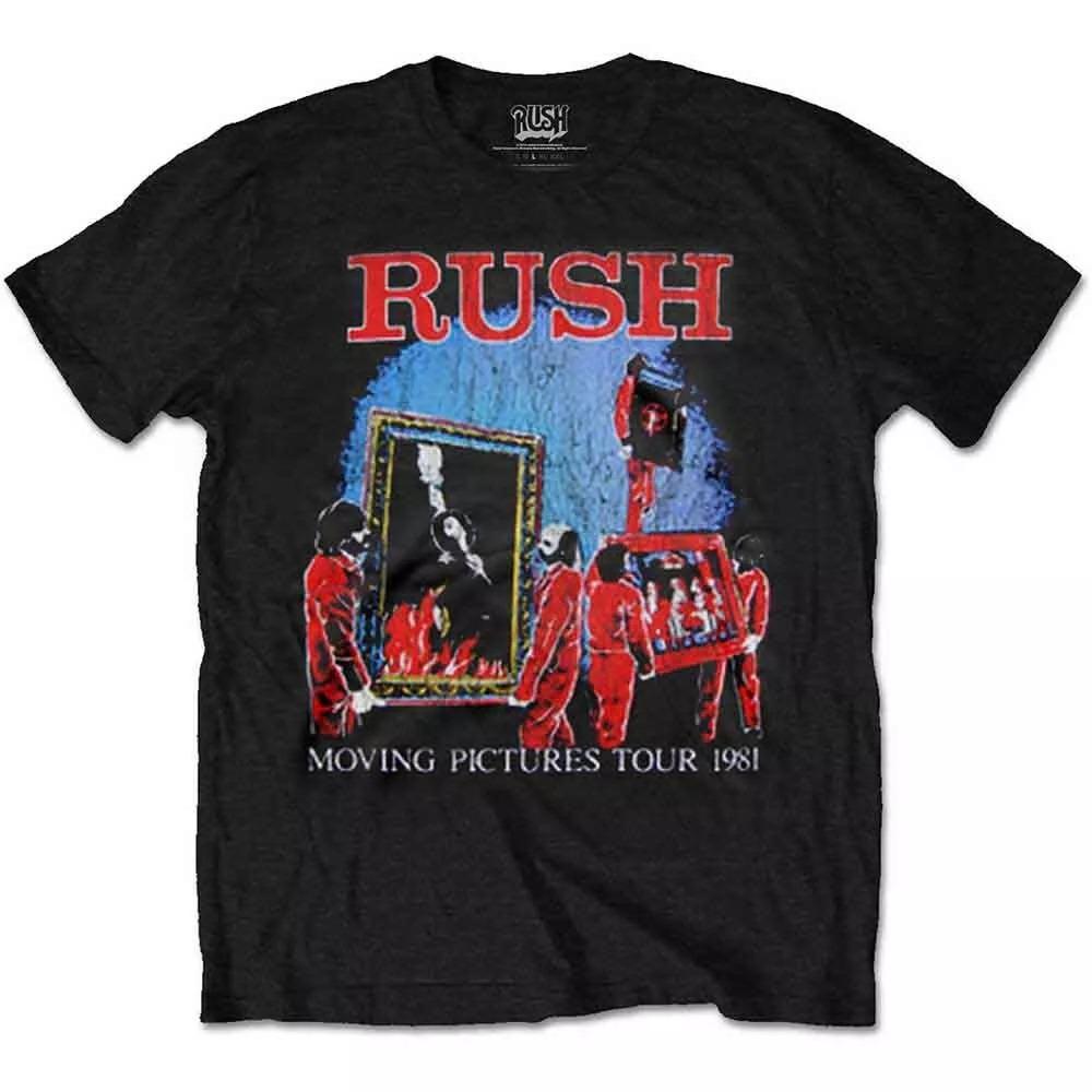 Футболка Rush Moving Pictures Tour Черная Новая 2025 Новая Персонализированная Европейская и Американская Y2k Винтажная Трендовая Крутая