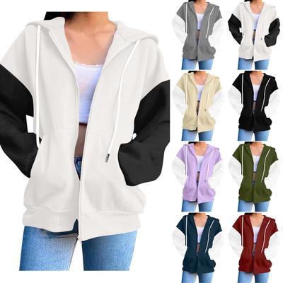 Женская мода Повседневные толстовки с капюшоном и длинным рукавом однотонные топы