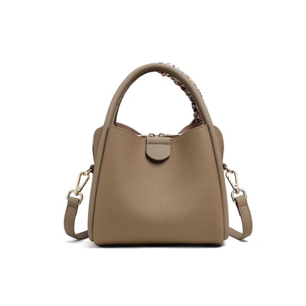 C.BANNER Top-Grain Leather Crossbody Bag, Handbag, Shoulder Bag, Grey