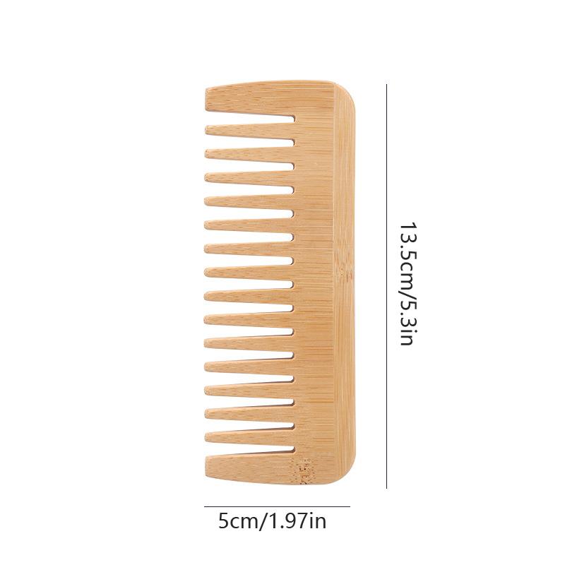 Бамбуковая расческа с широкими зубьями, расчески для волос, распутывающие расчески, антистатические, для вьющихся волос, для женщин и мужчин, для разглаживания, массажа, домашнего использования в салоне