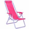 Children' Gift Garden Bench Toy Accessories Doll Beach Chair Foldable Deckchair Dollhouse Furniture