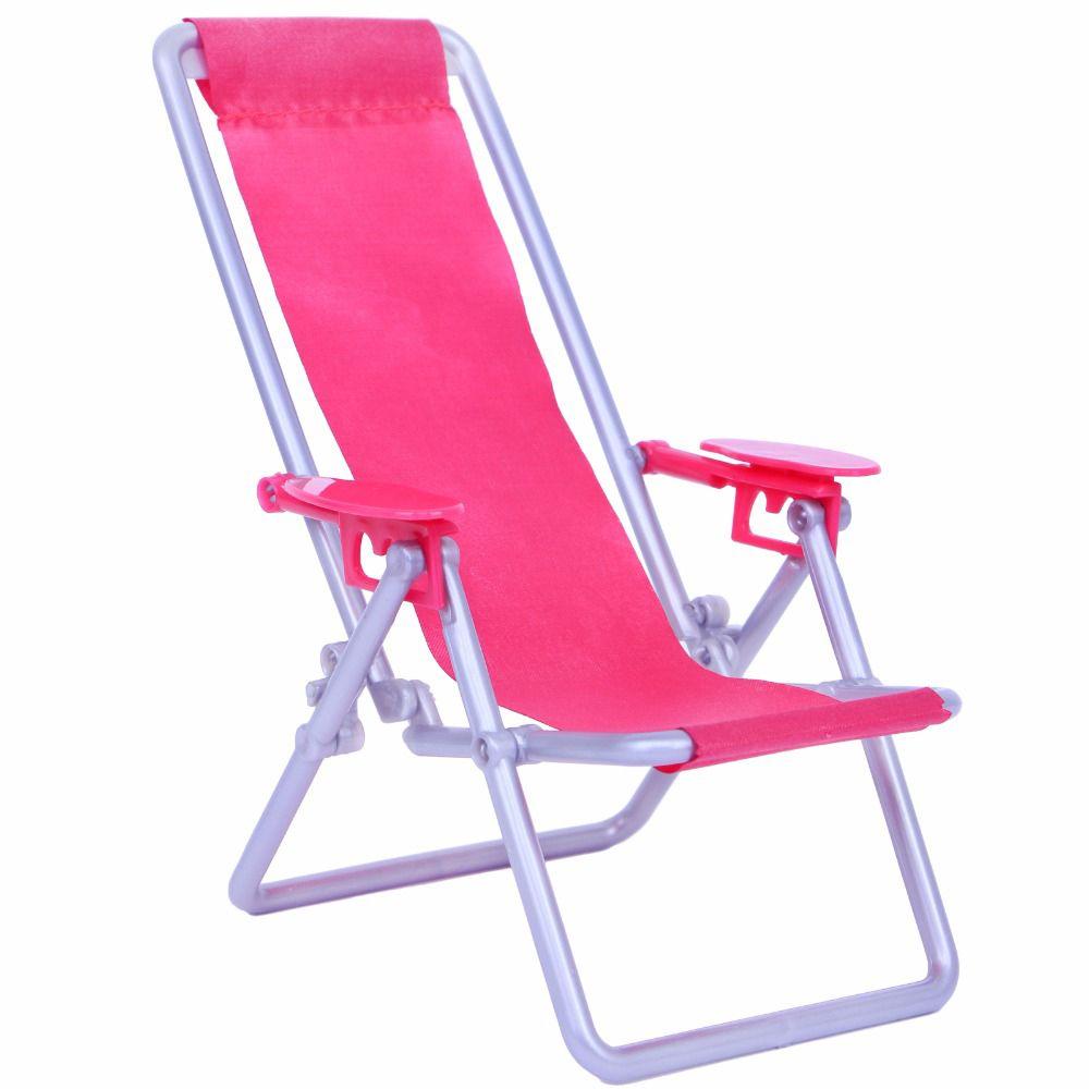 Children' Gift Garden Bench Toy Accessories Doll Beach Chair Foldable Deckchair Dollhouse Furniture