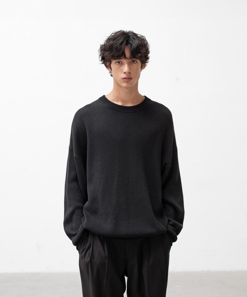 ANOTHER OFFICE Ordinary Knit-Pullover (Black)