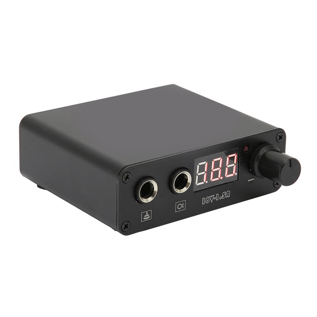 Блок питания для тату-машинки из черного алюминиевого сплава, высокая точность, со светодиодным цифровым дисплеем для тату