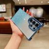 Прозрачный блестящий градационный чехол для телефона для Samsung S24 Ultra S23 FE S22 Plus A55 A54 A35 A34 A25 A15 5G Сверкающий квадратный противоударный мягкий чехол из ТПУ