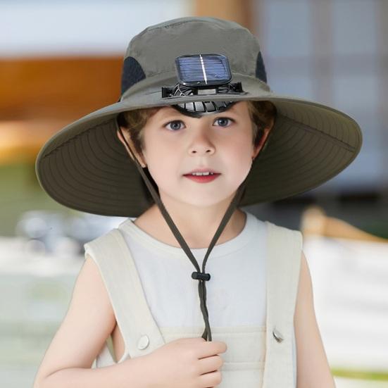 Широкополая шляпа от солнца с вентилятором на солнечной батарее, дышащая сетчатая шляпа с защитой от ультрафиолета для детей и мальчиков